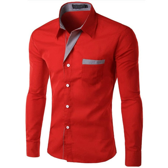 Hot Sale New Fashion Camisa Masculina Long Sleeve Shirt Men