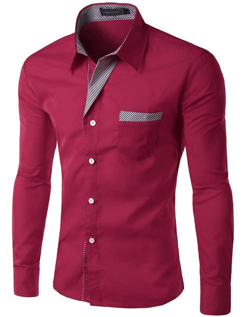 Hot Sale New Fashion Camisa Masculina Long Sleeve Shirt Men